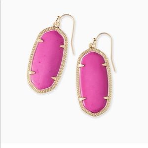 Kendra Scott Elle Gold Drop Earrings Magenta